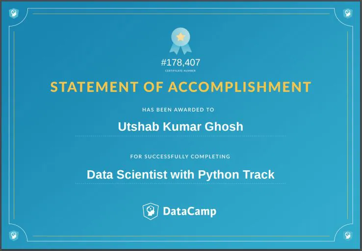 Data Scientist Career Track certificate